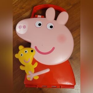 Peppa Pig Carry Case Plastic Handle Toy Storage - CASE ONLY